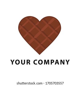 love chocolate logo vector design template. love chocolate symbol icon.