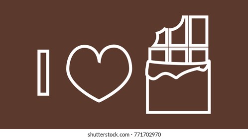 I love chocolate vector icon