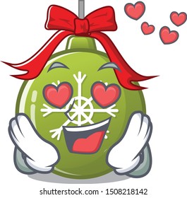 In love christmas ball green with mascot shape