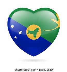 I love Christmas Island. Heart with flag design 