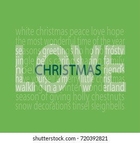 Love at Christmas with lime green background