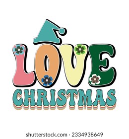 love christmas, Retro svg design vector file