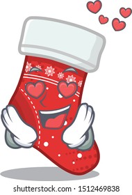 In love christmas stocking character shaped in cartoon