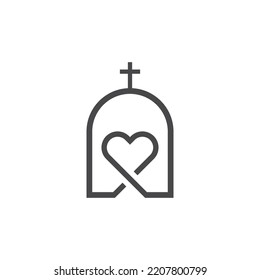 love church logo vector simple illustration design 