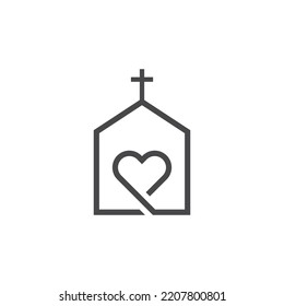 love church logo vector simple illustration design 