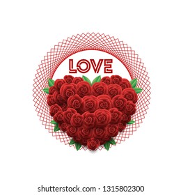 Love circle line in red colour
