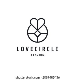 Love Circle logo linear style icon on white backround