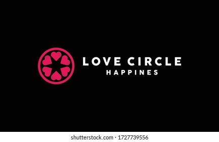 Love Circle Logo Vector Design Template. modern shape Icon. application Symbol For Company and business.