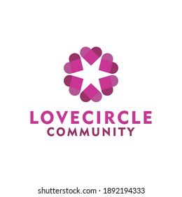 love circle vector logo in colorful style