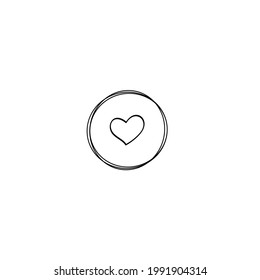 Love In Cirlce Line Design Logo Vector Template