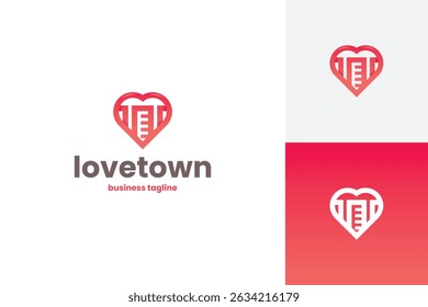 Diseño de logotipo de Vector de la ciudad del amor