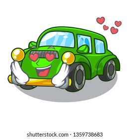 In love classic car in the shape mascot