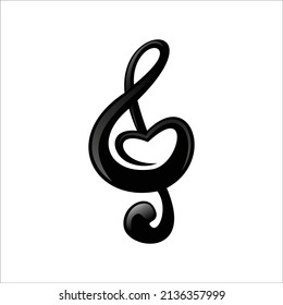 love clef logo vector illustration. music note sign and symbol.