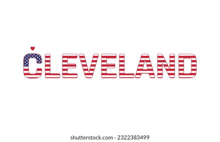 I love Cleveland, Love Cleveland, Cleveland, Cleveland Vector, City of United States, City of United States of America, Flag of United States, I love United States, Love, Vector