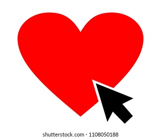 Love Click Illustartion Vector