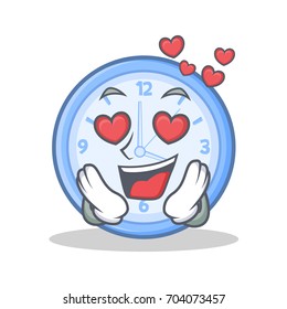 In Love Clock Character Cartoon Style