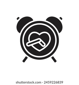 Icono Reloj de Amor Relleno Ilustración vectorial