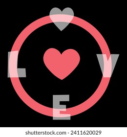 Love clock icon. Cartoon of love clock icon for web design isolated on black background