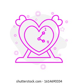 Love Clock icon design template suitable for valentine's day