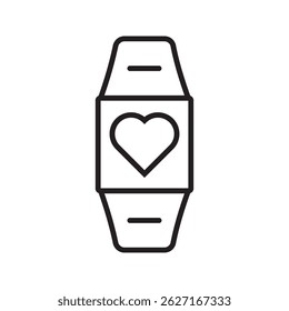 love clock icon simple black line