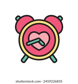 Love Clock Icon Vector Illustration