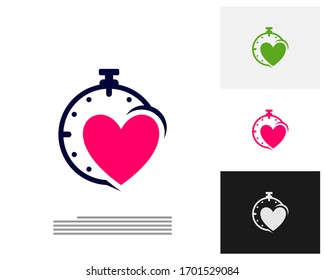 Vector de concepto de diseño del logo de Love Clock. Plantilla del logotipo de administración del tiempo de amor. Icono de concepto aislado en fondo blanco. Símbolo vector.