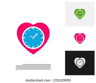 Vector de concepto de diseño del logo de Love Clock. Plantilla del logotipo de administración del tiempo de amor. Icono de concepto aislado en fondo blanco. Símbolo vector.