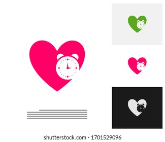 Vektorillustration des Love Clock Logo Designkonzepts. Love Time Management Logo Vorlage. Konzeptsymbol einzeln auf weißem Hintergrund. Vektorillustration-Symbol.