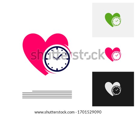 Love Clock logo design concept vector. Love Time management logo template. Concept icon isolated on white background. Vector symbol.
