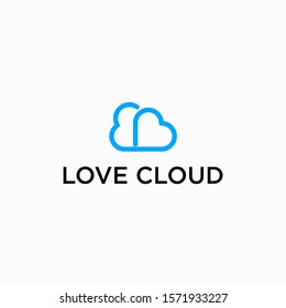  love with cloud element. - vector