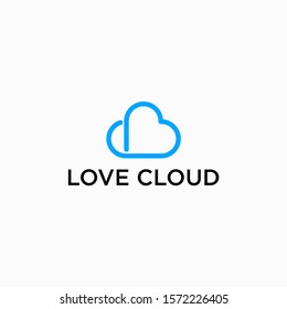 love with Cloud element. - vector