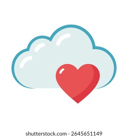 Love Cloud Floating Over Clean White Background