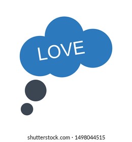 love cloud glyph colour vector icon