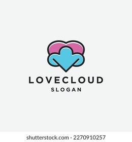 Love Cloud Logo. Dating-Website-Emblem. 