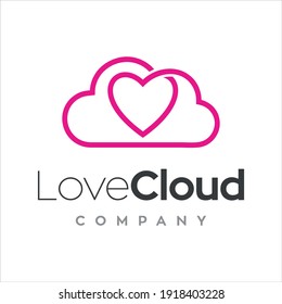 Love Cloud Logo Design-Vorlage, Vektorgrafik.