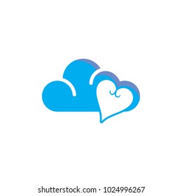 Love Cloud Logo Icon Design