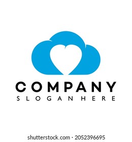 Love Cloud Logo Template Design Vector