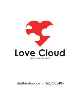 love and clouds logo vector illustration