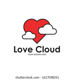 love and clouds logo vector illustration