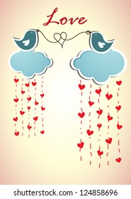 love clouds with two birds
