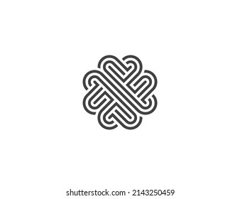 love clover knot heart logo Concept sign icon symbol Design. Vector illustration logo template