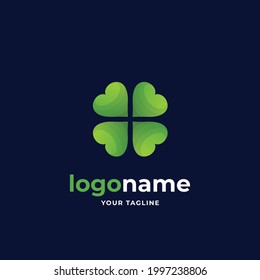 love clover leaf logo gradient style