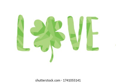Love clover letter green vector