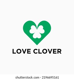love clover logo design vector illustration