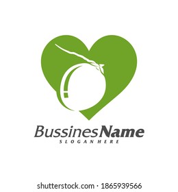 Love Coconut logo vector template, Creative Coconut logo design concepts, Icon symbol, Illustration