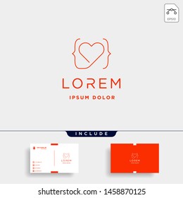 love coding logo design line vector symbol icon