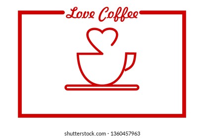 Love coffe logo design 