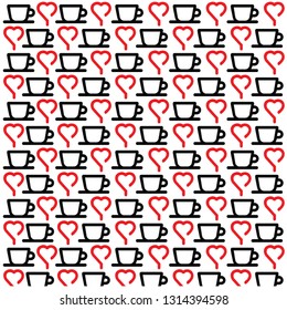 love coffee background patern