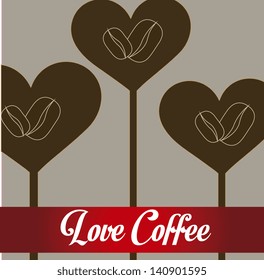 love coffee card over gray  background vector illustration