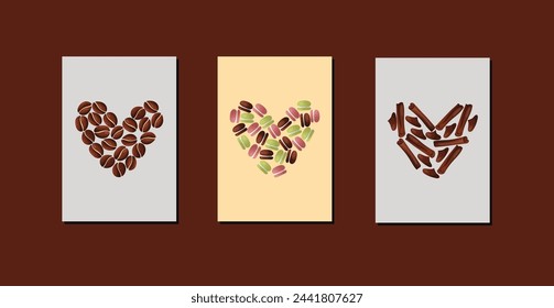love coffee and chocolate pattern collection